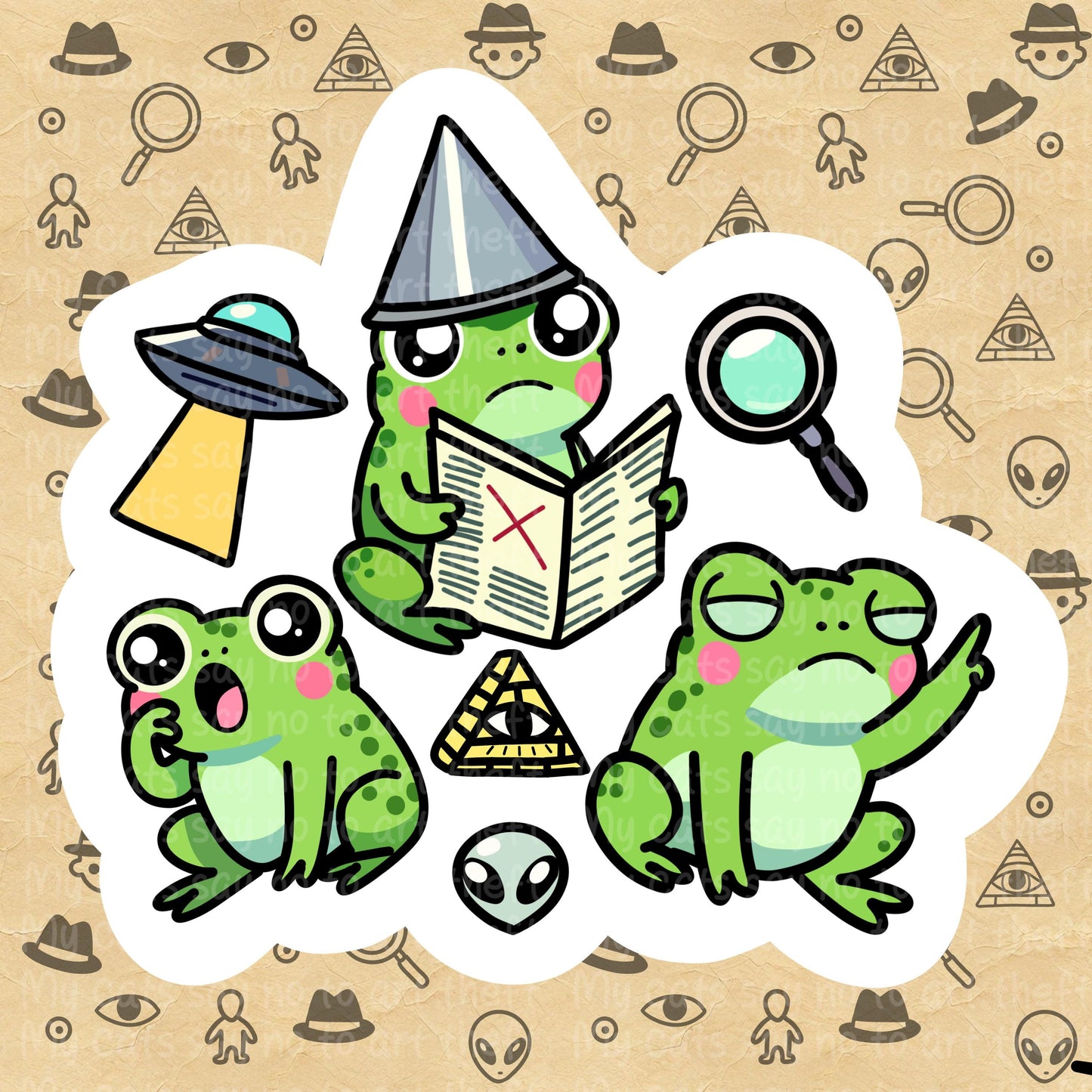Conspiracy Frogs: Trust No One - Frog Clipart