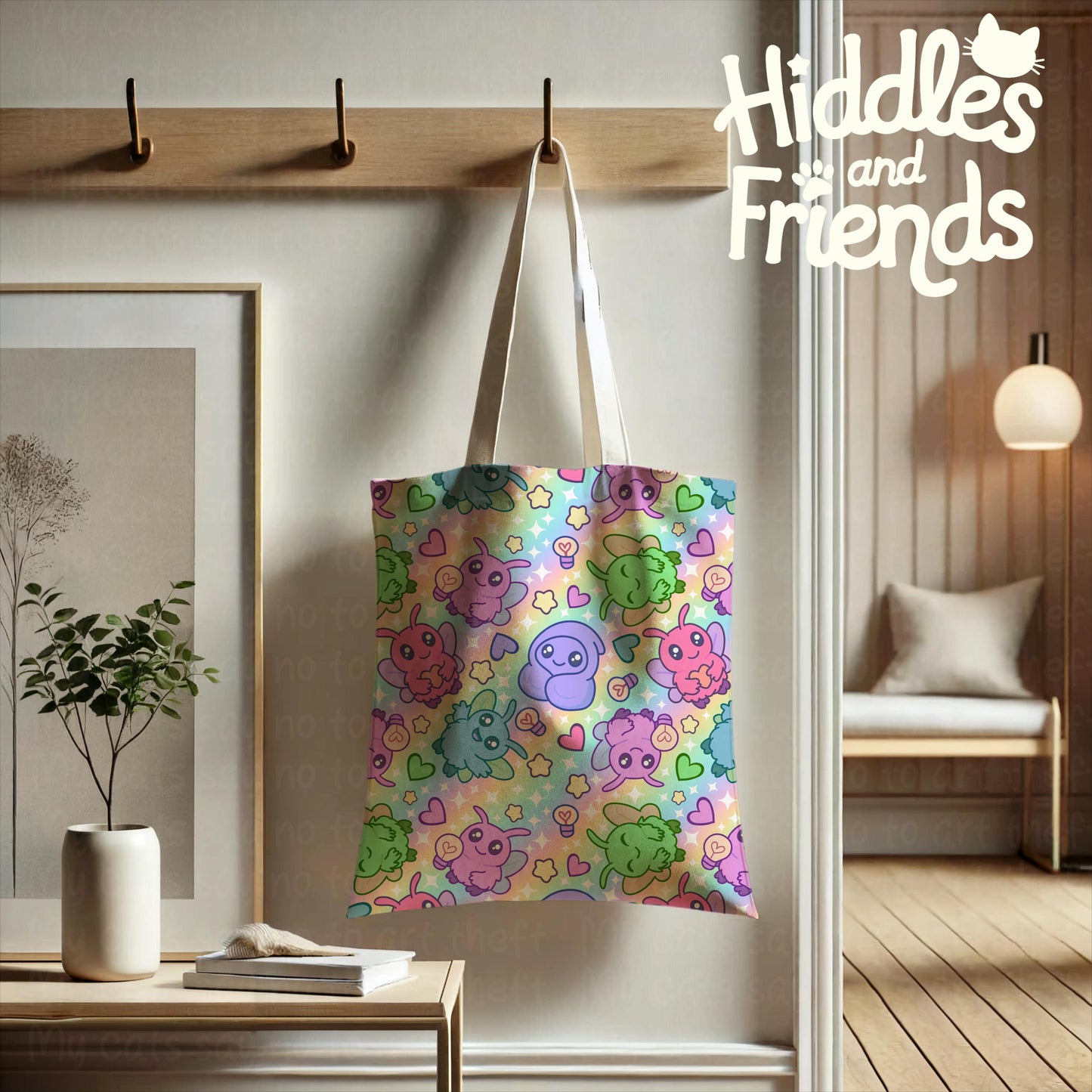 Rainbow Moth Friends Seamless Pattern