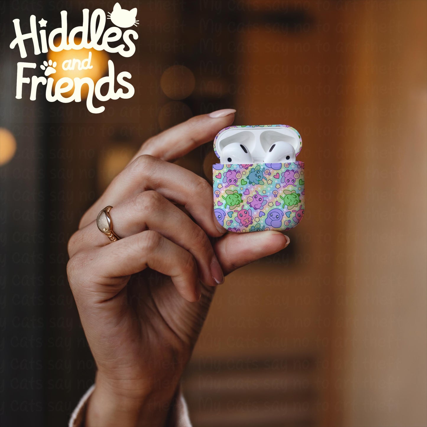 Rainbow Moth Friends Seamless Pattern