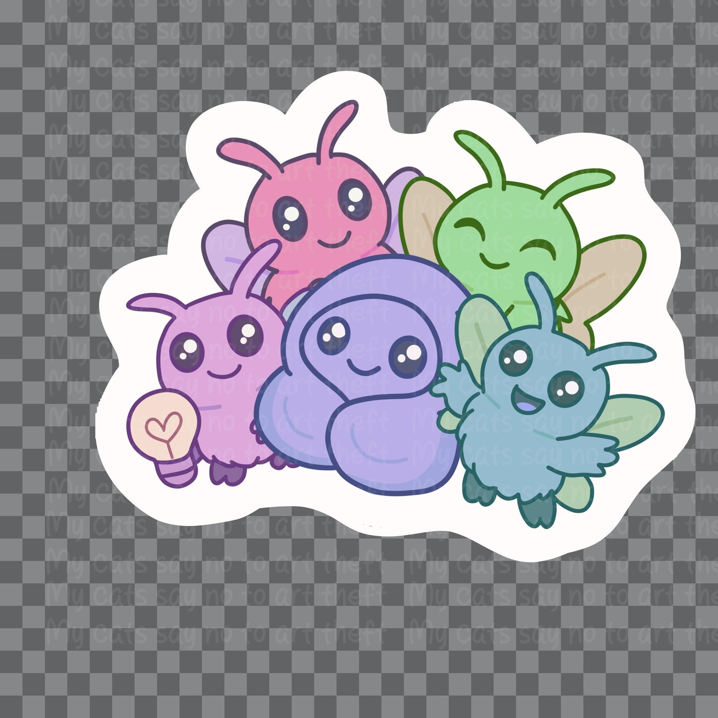 Pastel Mothman Friends Digital Sticker