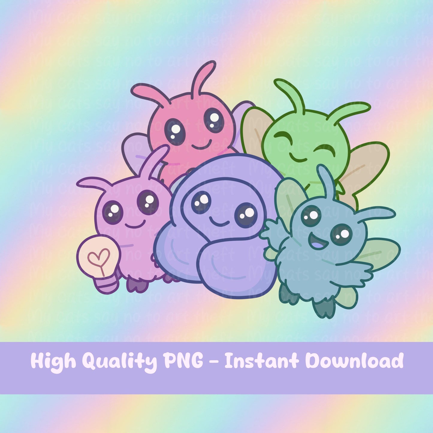 Pastel Mothman Friends Digital Sticker