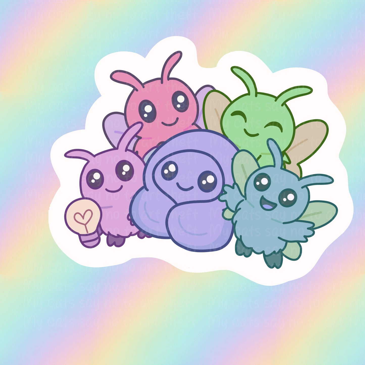 Pastel Mothman Friends Digital Sticker