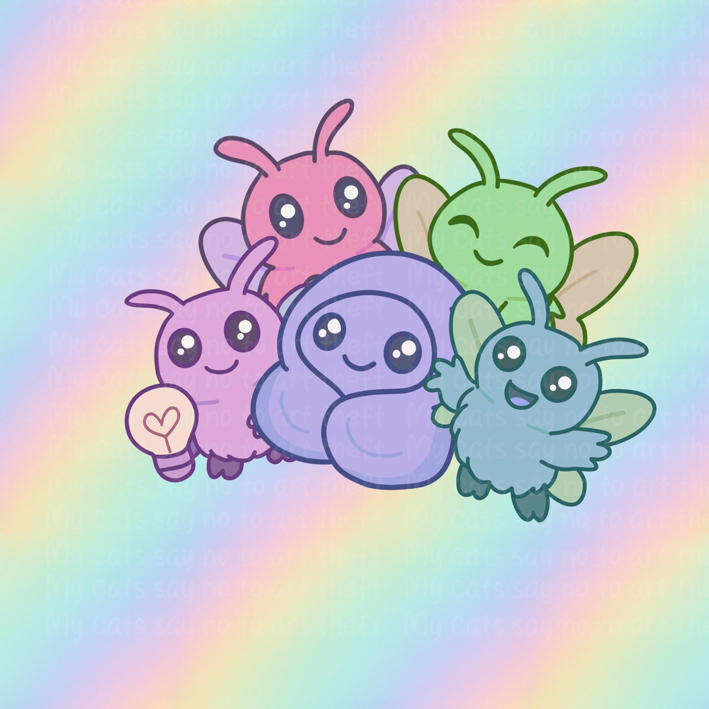 Pastel Mothman Friends Digital Sticker