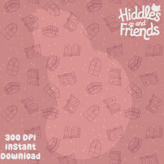 Sparkly Bookish Windows Seamless Pattern