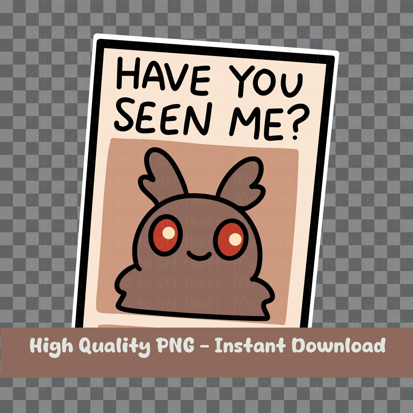 Have You Seen Me? Funny Mothman Digital Sticker