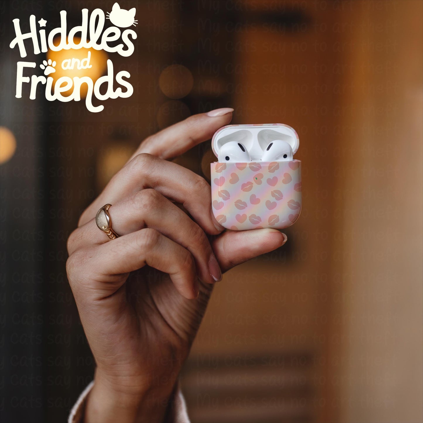 Heart and Kiss Background – Romantic Pink PNG Pattern