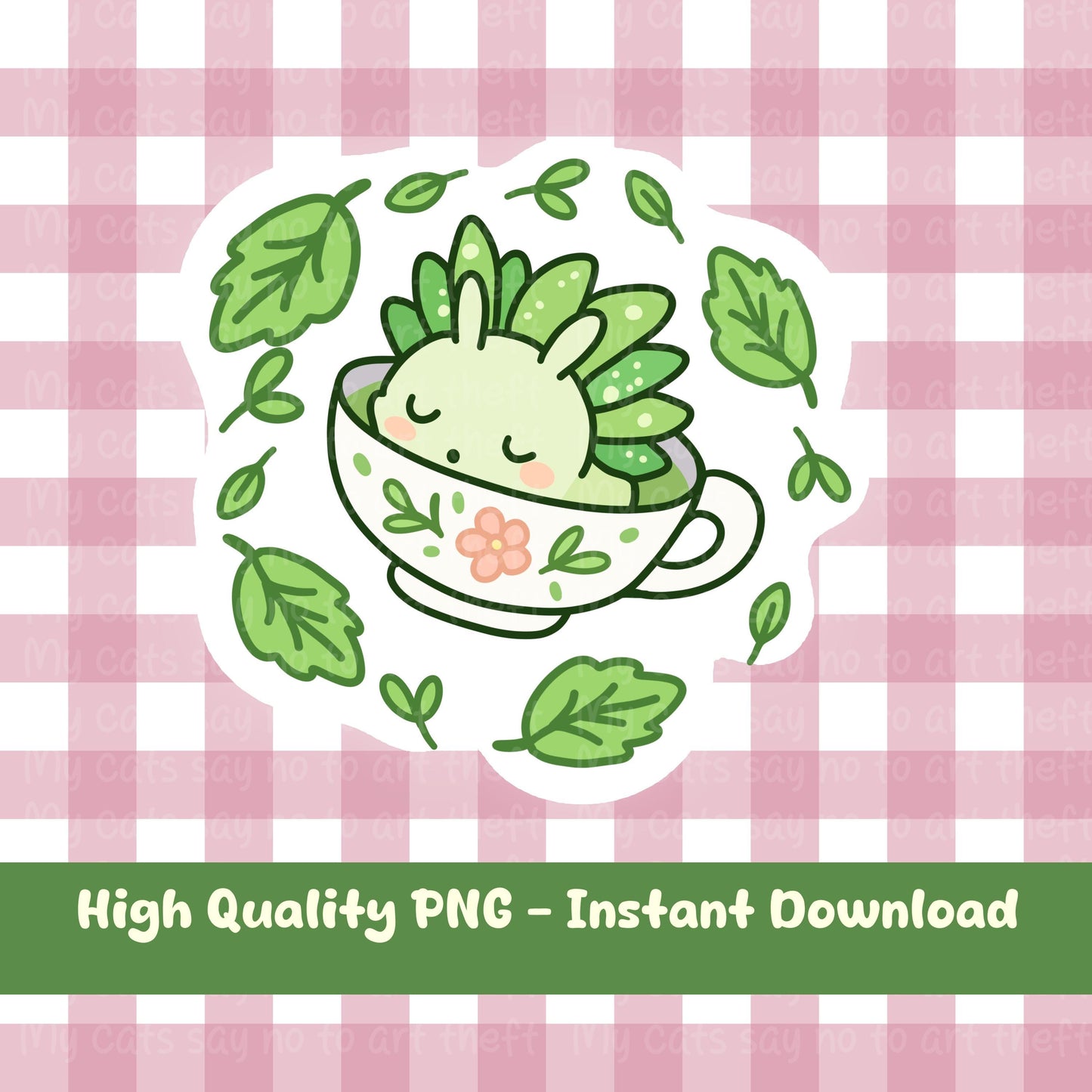 Leaf Slug in Teacup Digital Sticker